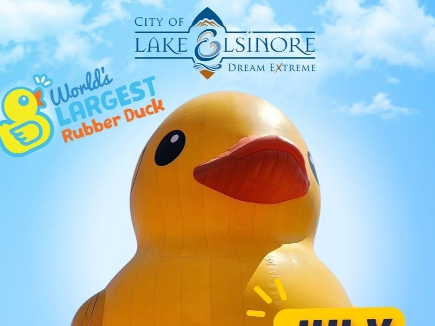 Are you all about the duck? or wondering what the duck does Mama duck have to do with the 4th of July? Either way, she's coming to Lake Elsinore through the weekend.