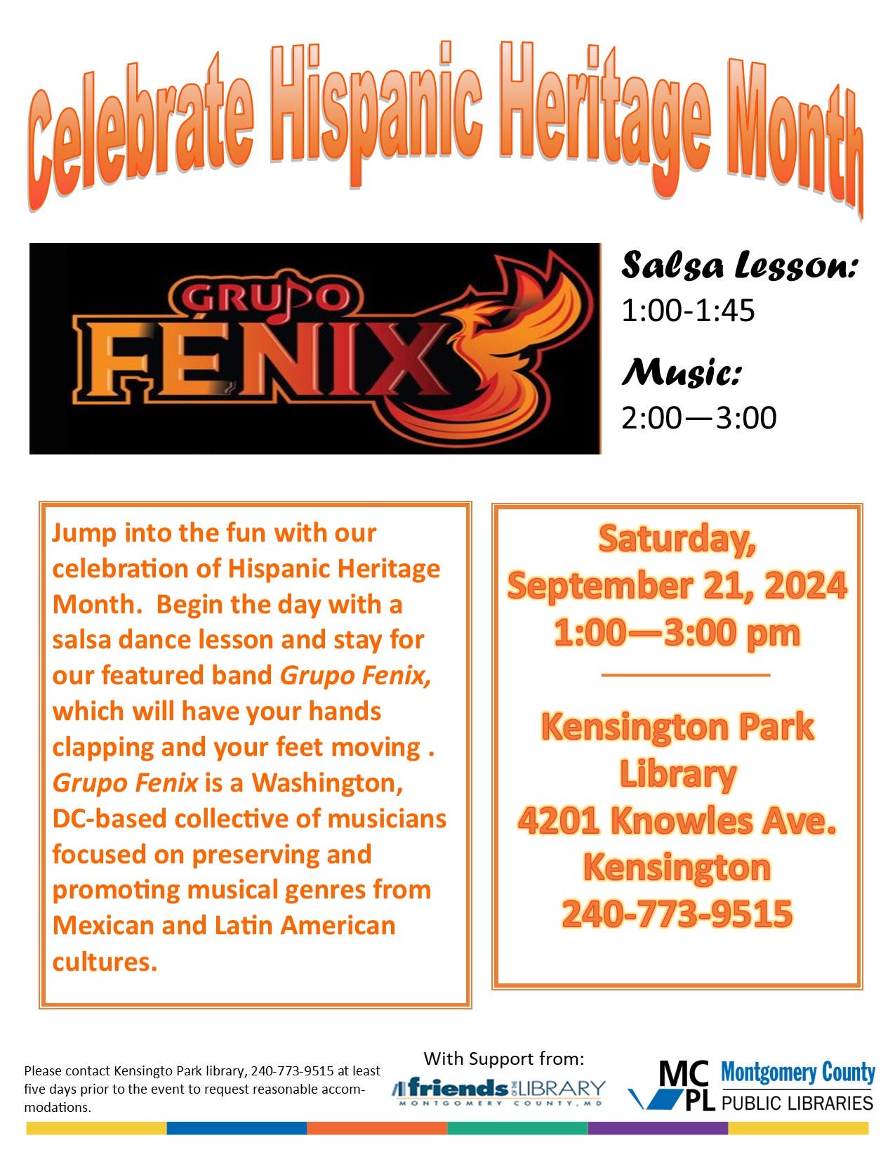 Celebrate Hispanic Heritage Month with Salsa Dance and Latino Band Grupo Fenix