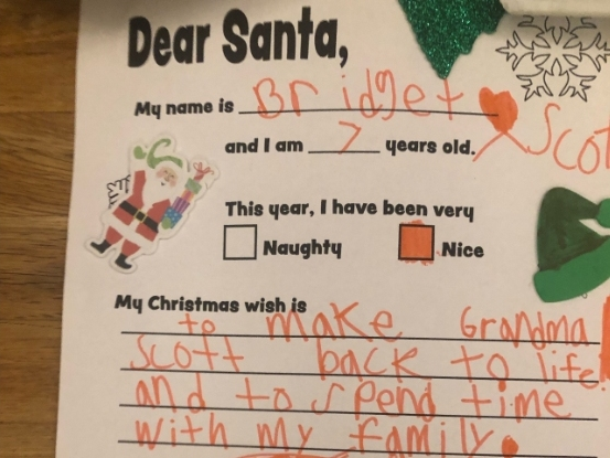 Letters To Santa: Media Girl Wants Grandma Back For Holidays