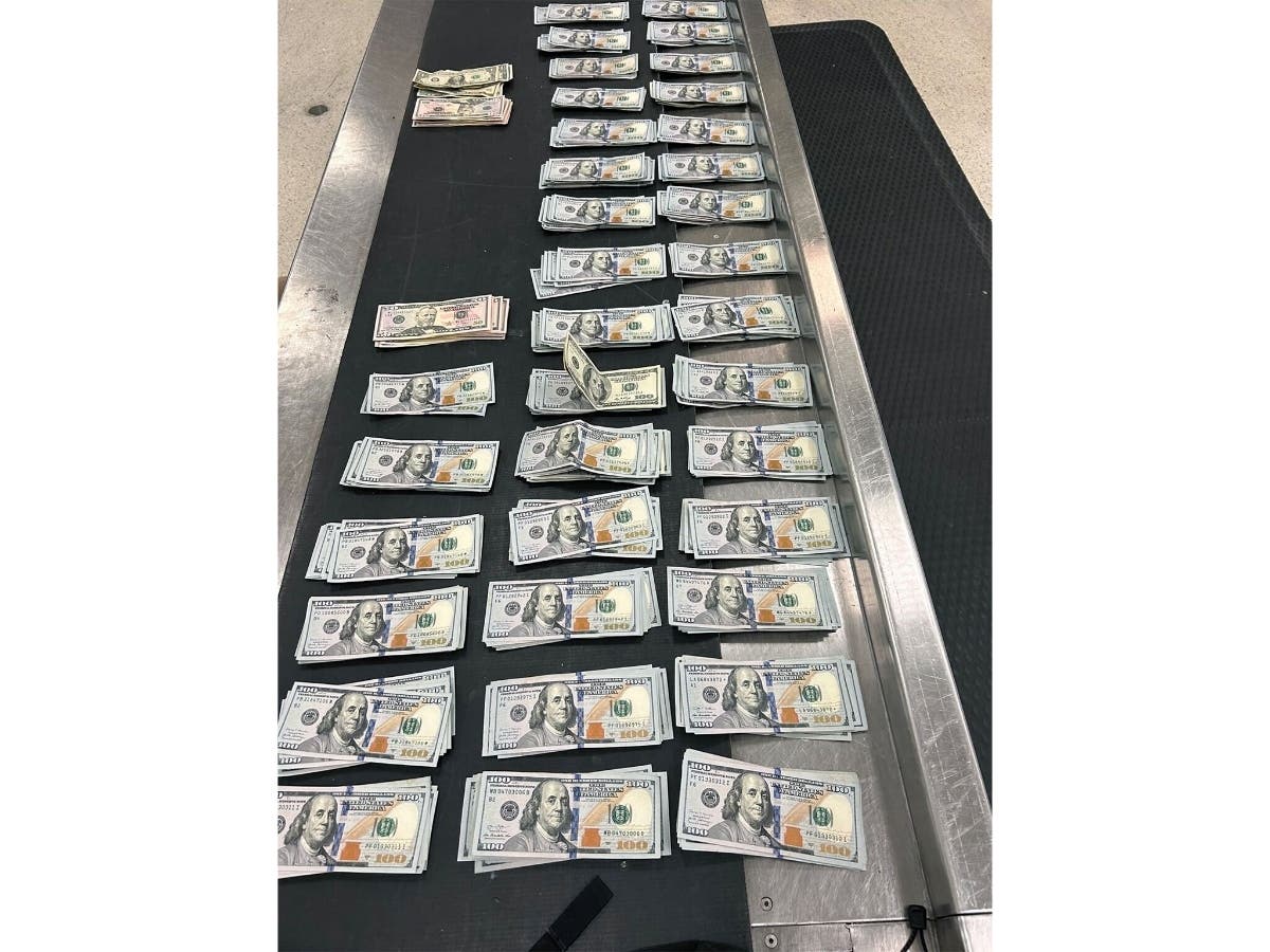 Officers conducted a baggage examination and in total counted $36,834 in the Ohio man's possession, then seized the money.