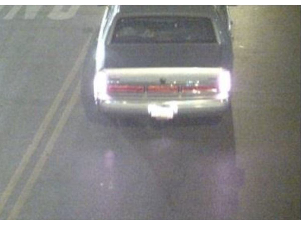 An image released by Chicago police shows a Lincoln Town Car driven by a hit-and-run driver who fatally struck a cyclist on Chicago's West Side on Aug. 24. Police said its driver was about 50 and had a gray beard.