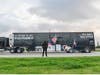 The Wall That Heals is transported from community to community in a 53-foot trailer. When parked, the trailer opens with exhibits built into its sides, allowing it to serve as a mobile Education Center telling the story of the Vietnam War. 