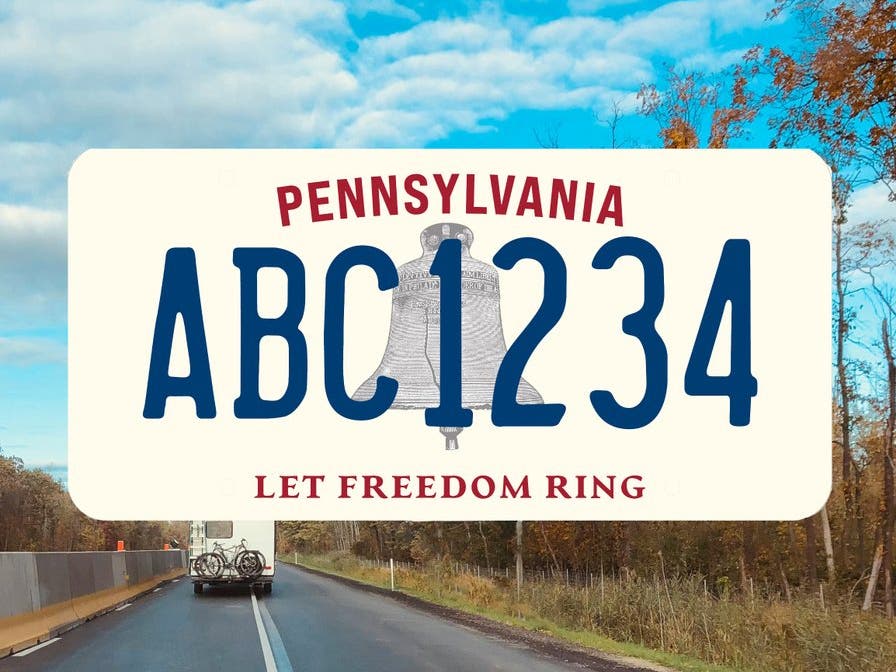 The new Pennsylvania license plate.