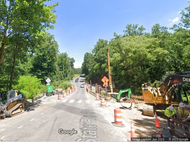 Traffic will be shifted to a portion of the new Hunter Mill Bridge over Colvin Run at the Vienna-Reston border. 