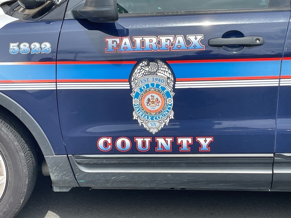 A stolen car was crashed into a gas pump in Tysons Monday, according to Fairfax County Police.