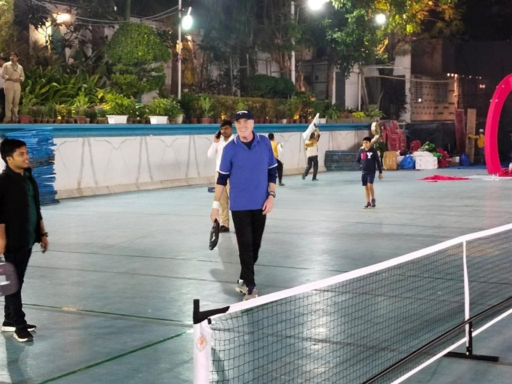 Vienna resident George Dwyer retired from a broadcast career and became a pickleball instructor. 