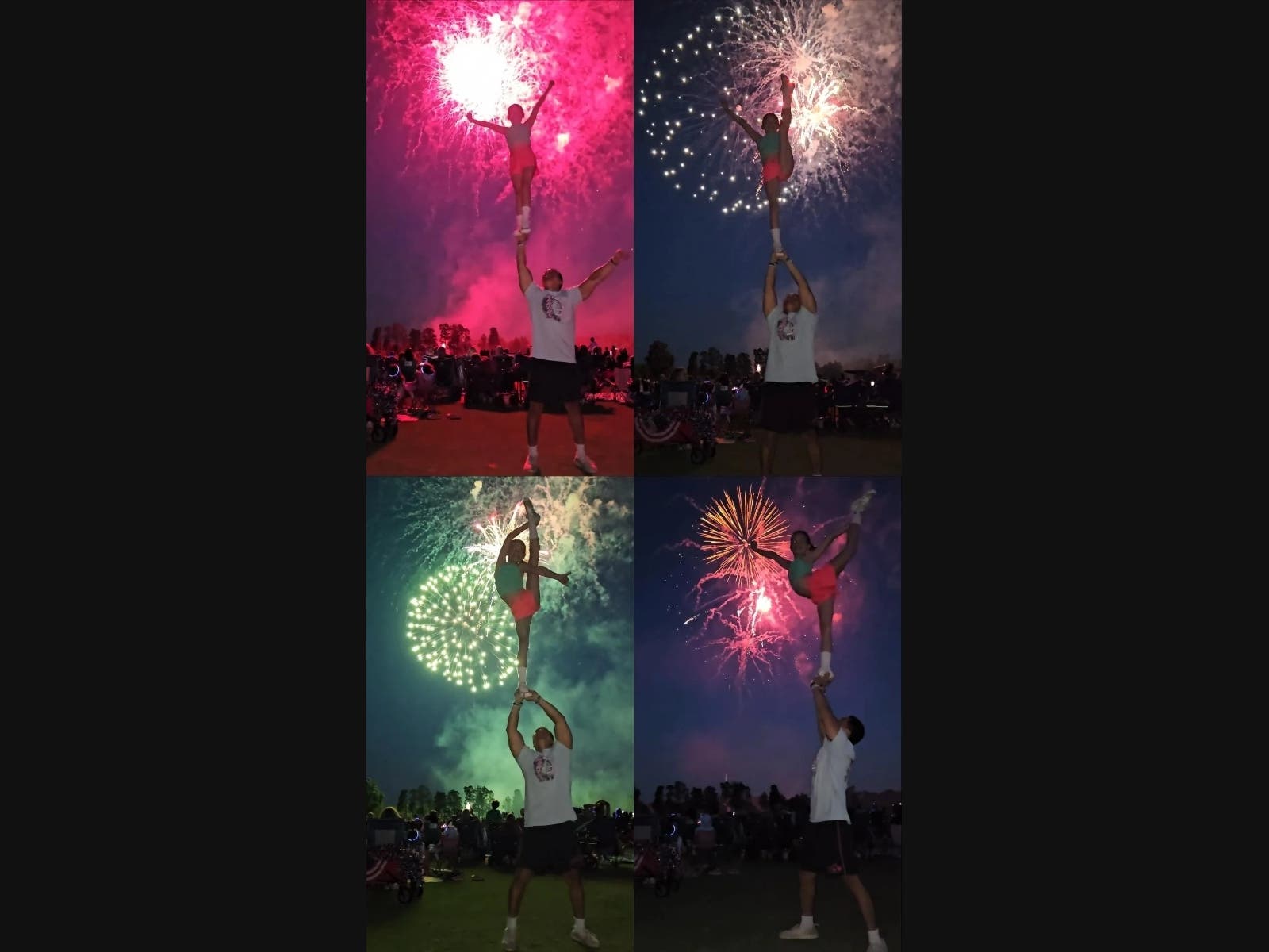 Cheer Students Sparkle With Stunts During Loudoun Fireworks