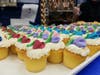 A sign on the door of the popular cup cake (and party supply) store said Brookline's Party Favors was temporarily closed this week. 