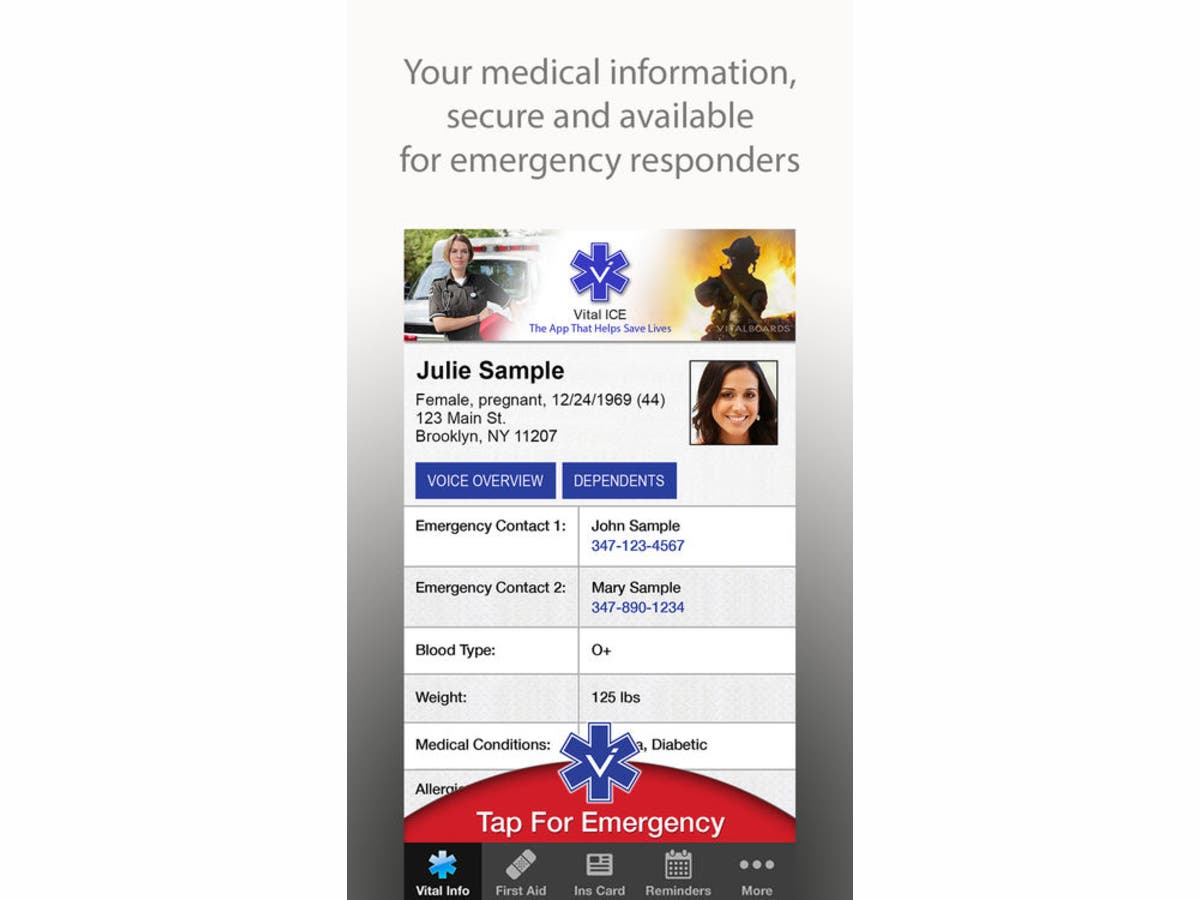 Free First Responder App For Naperville: Vital ICE