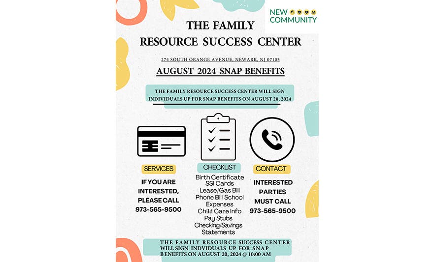 SNAP Benefit Sign-up at New Community Family Resource Success Center