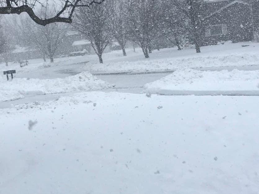 Joliet was in the midst of a heavy snow storm by Thursday afternoon. 