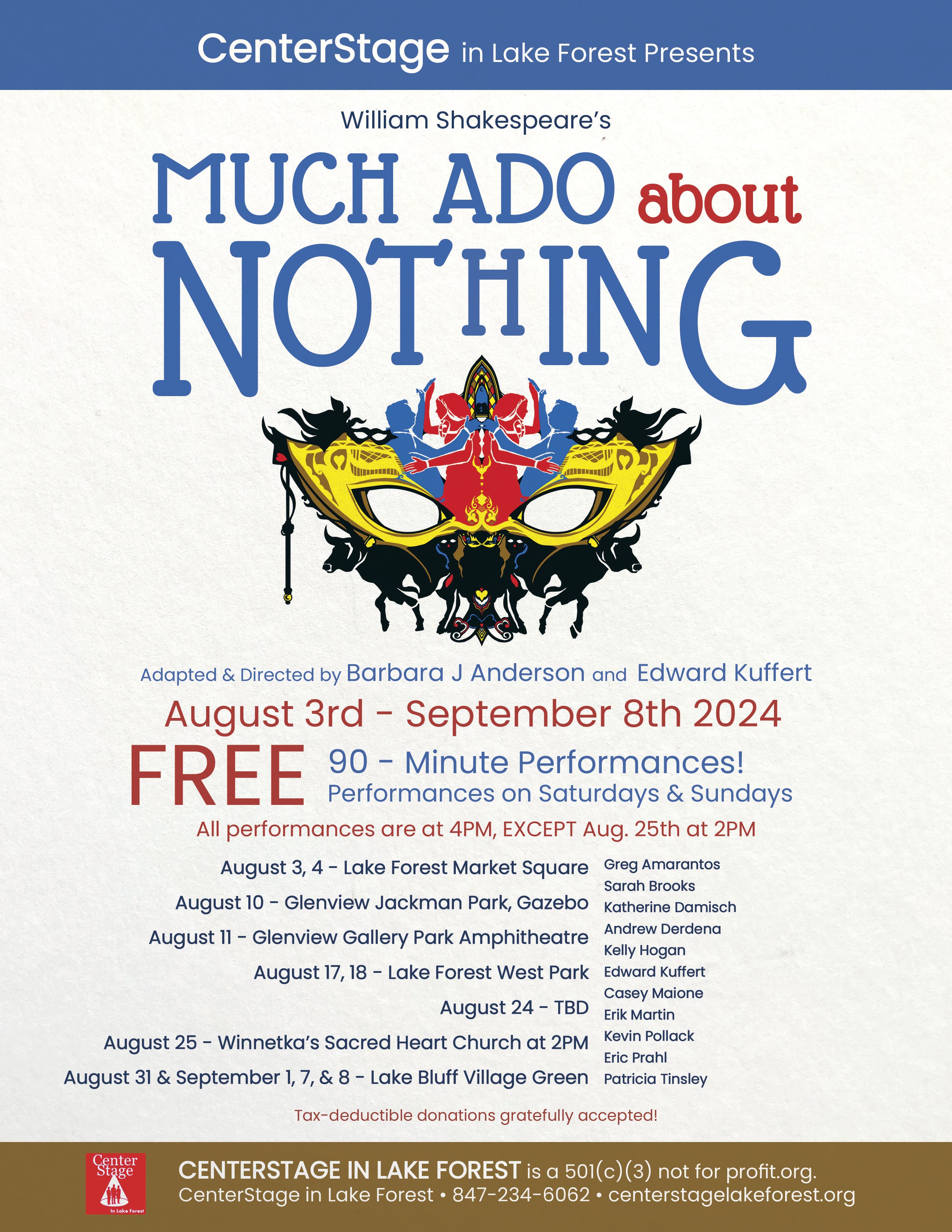 CenterStage in Lake Forest brings Shakespeare's MUCH ADO ABOUT NOTHING to West Park