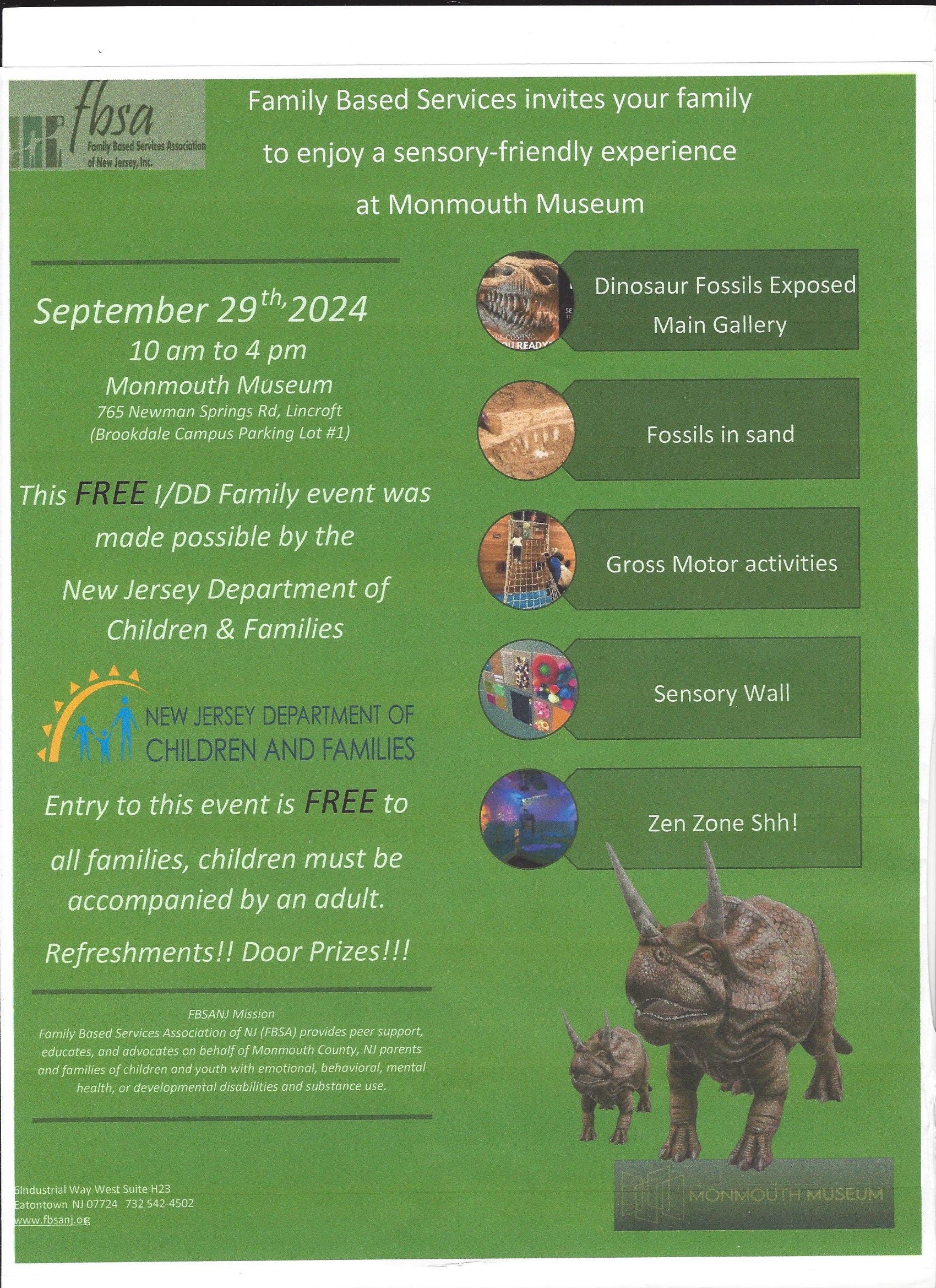 Free Sensory-Friendly Dinosaur Exhibit