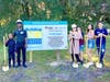  The Hobbs family, left, and Rodriguez family will have their Habitat homes built by the Faith Build.