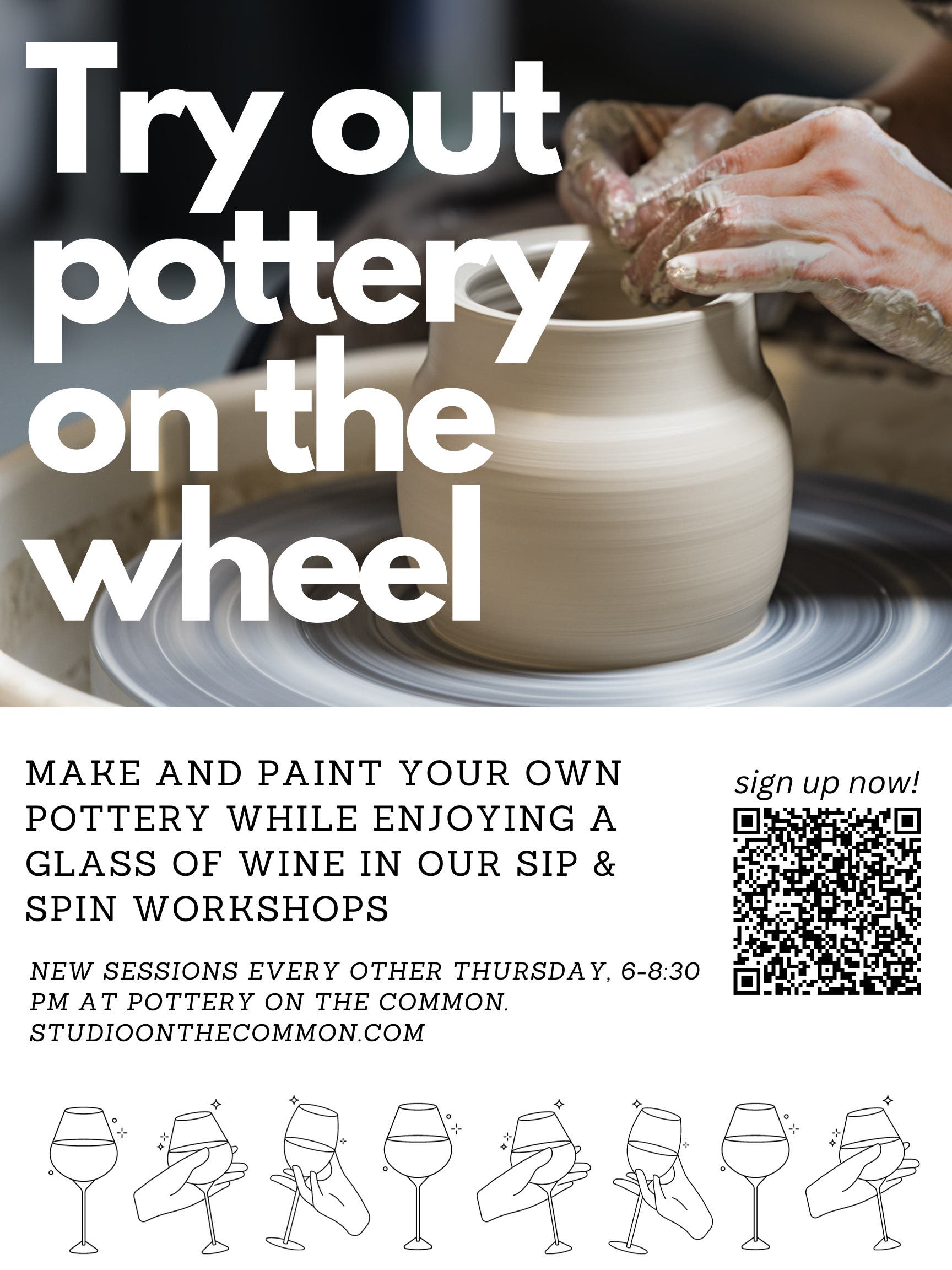 Sip & Spin - A Beginner's Pottery Class!