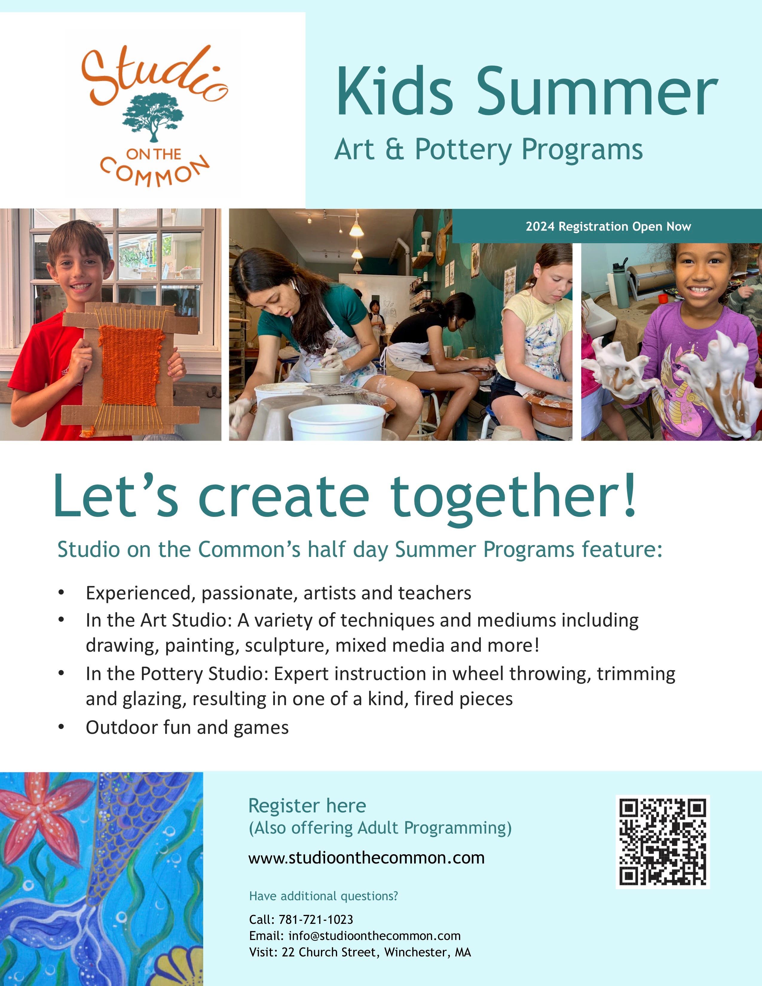 Summer Art & Pottery Classes - Spots Available!