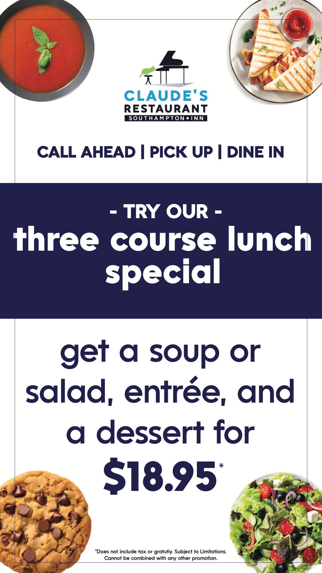 Claude's $18.99 Weekday Lunch Special