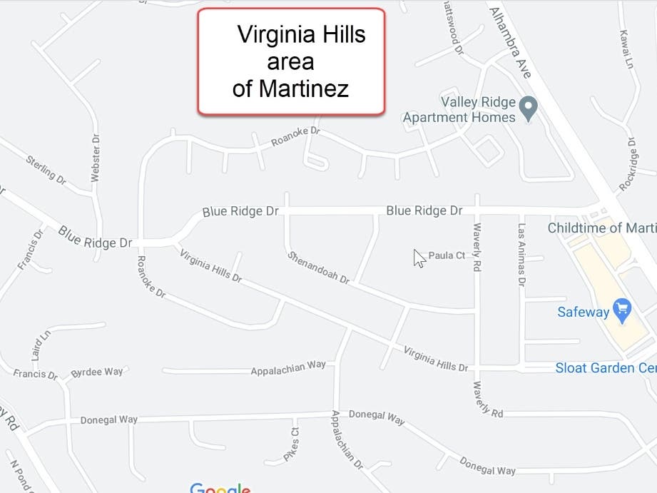 Virginia Hills neighborhood, Martinez CA