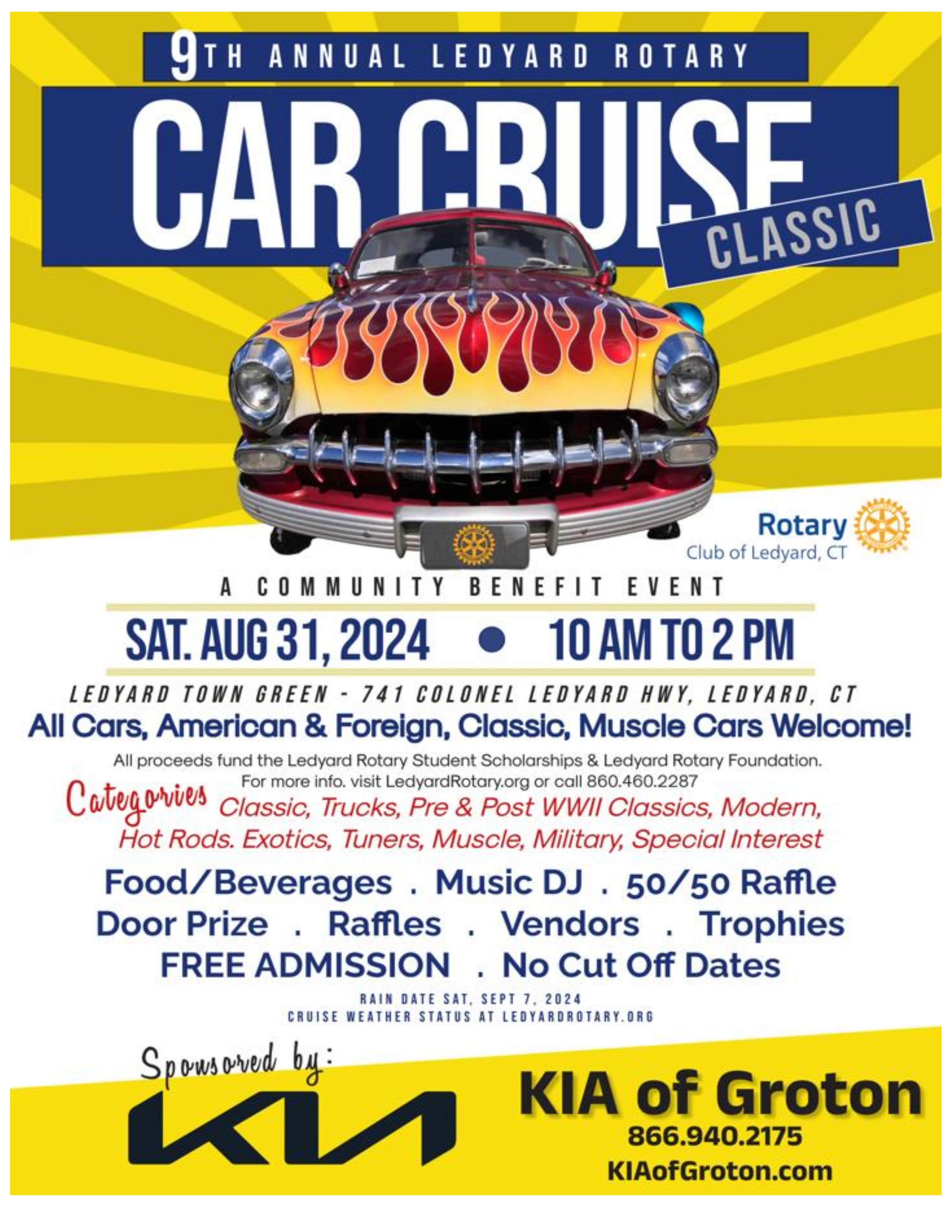 9th Annual Ledyard Rotary Car Cruise Classic