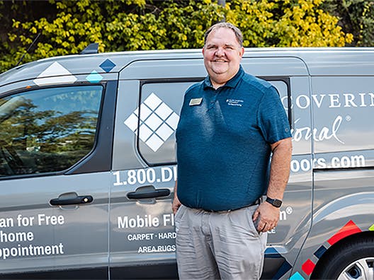 Zach Hines, Yukon resident, is a Floor Coverings International franchisee. He visits customers’ homes in a Mobile Flooring Showroom stocked with thousands of flooring samples and serves clients throughout the greater Oklahoma City area.