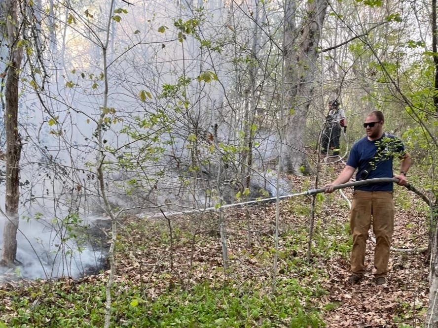 Fire Chief Steven Pinch said the Union Fire District of South Kingstown and the Kingston Fire District were called to a two-alarm brush fire around 5:30 p.m. near Old Mountain Field on Kingstown Road. 