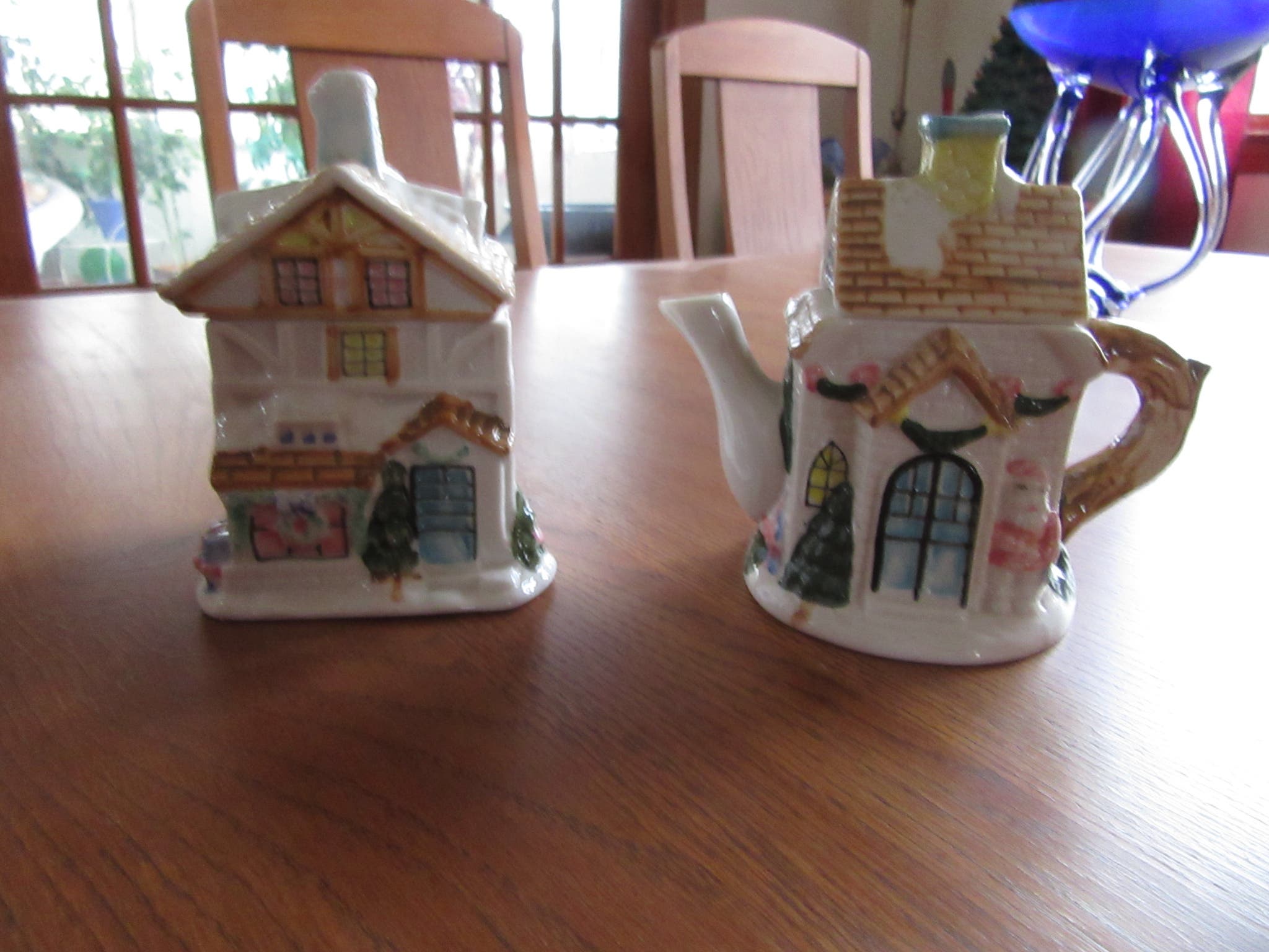 vintage Christmas sugar and creamer set