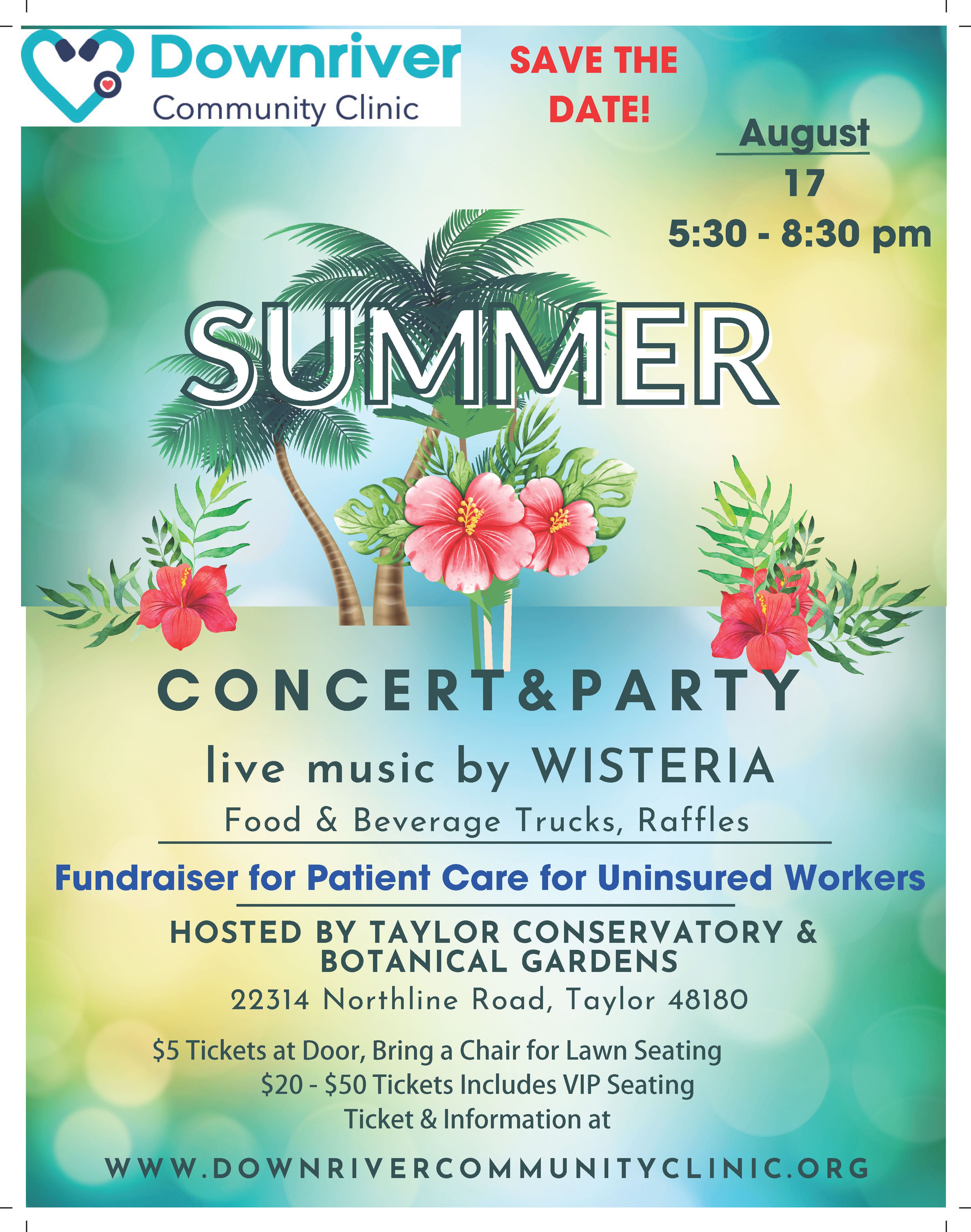 Summer Concert with Wisteria to benefit Downriver Community Clinic 