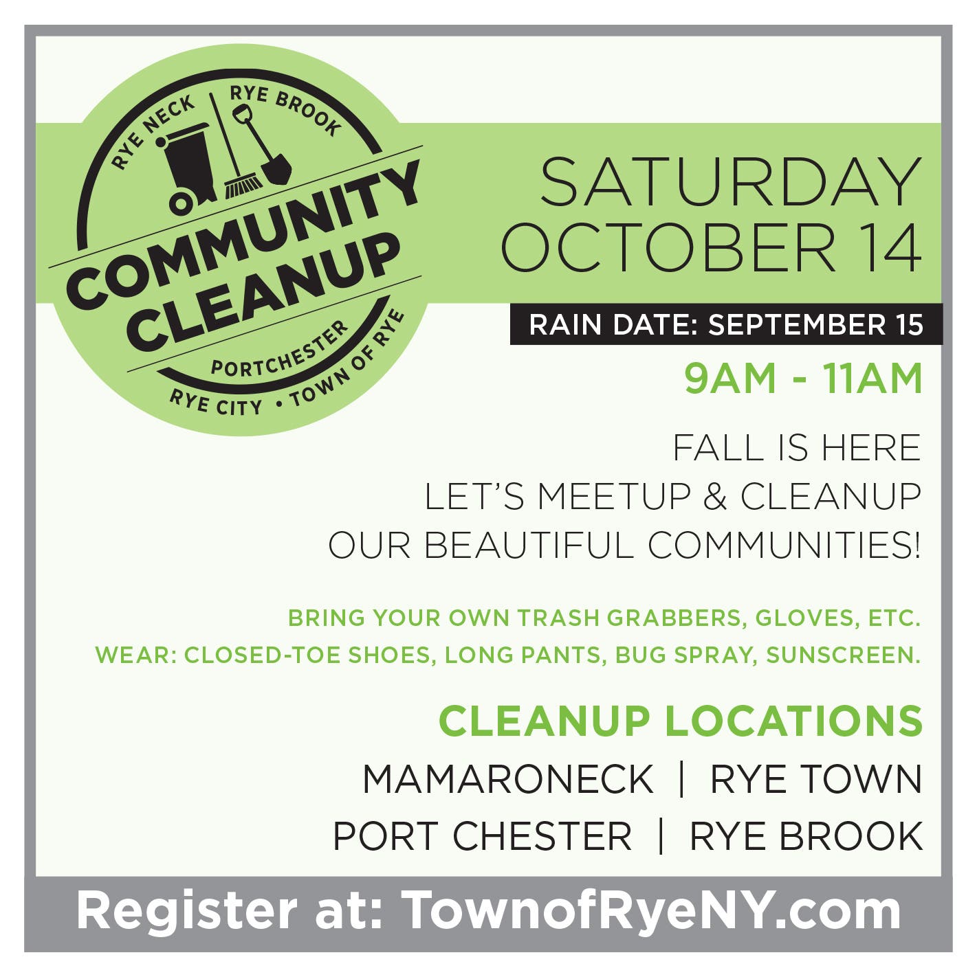 Town Of Rye 2024 Fall Community Clean-up Day