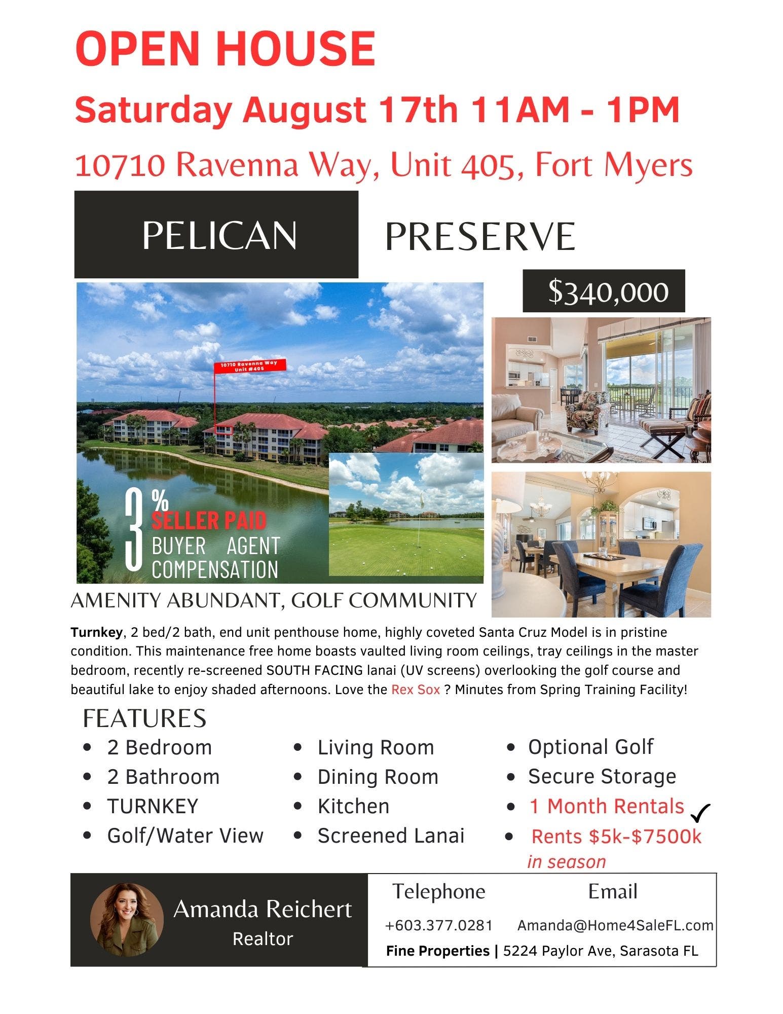 Open House - Pelican Preserve 10270 Ravenna Way, Unit 405, Fort Myers