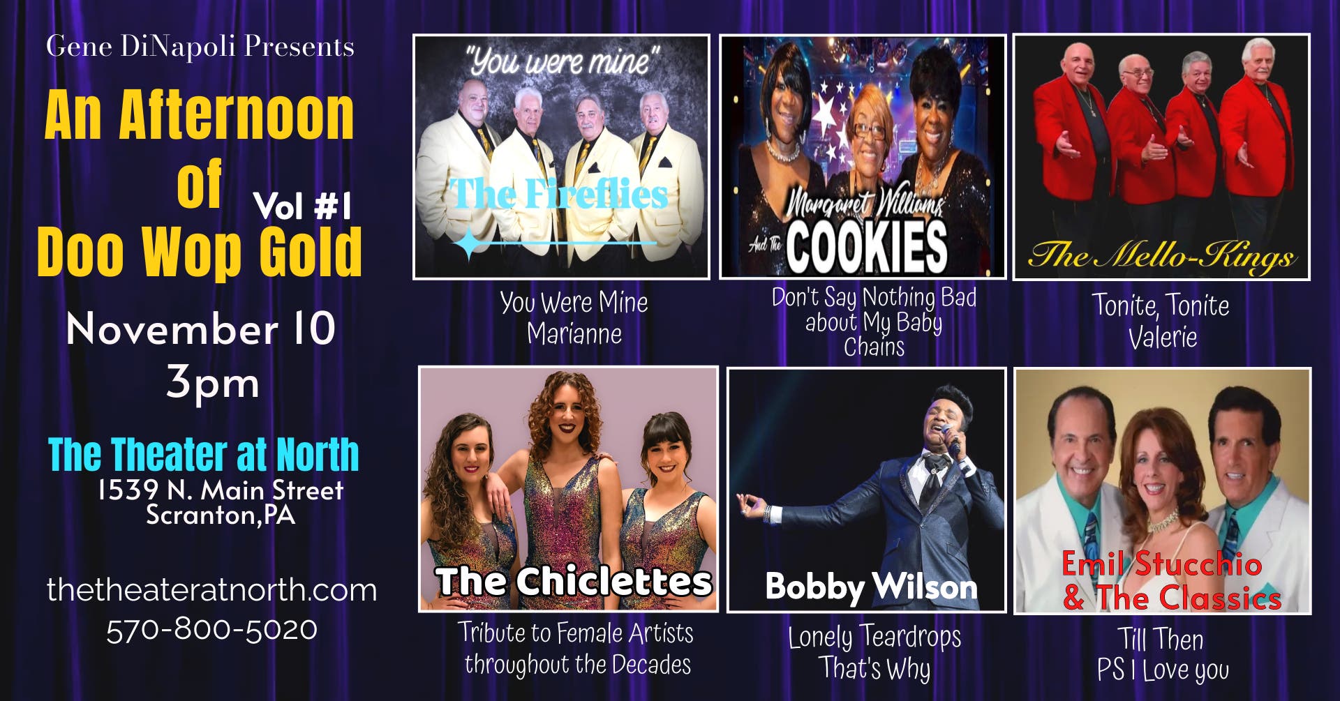 An Afternoon of Doo Wop Gold Vol. 1 starring Bobby Wilson, The Classics, The Mello Kings and more