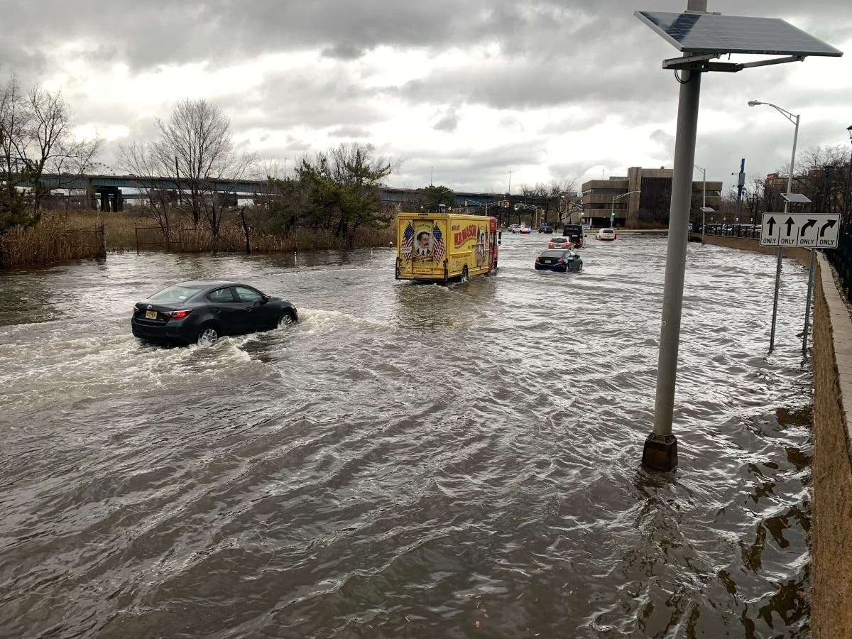 A street in Secaucus got badly flooded Friday morning.