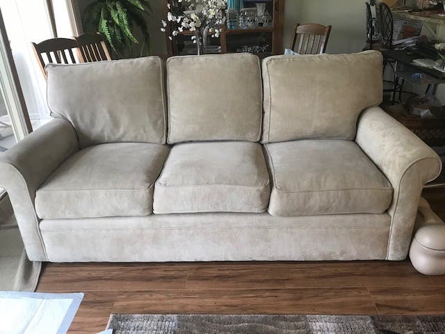 Down microfiber three seat sofa