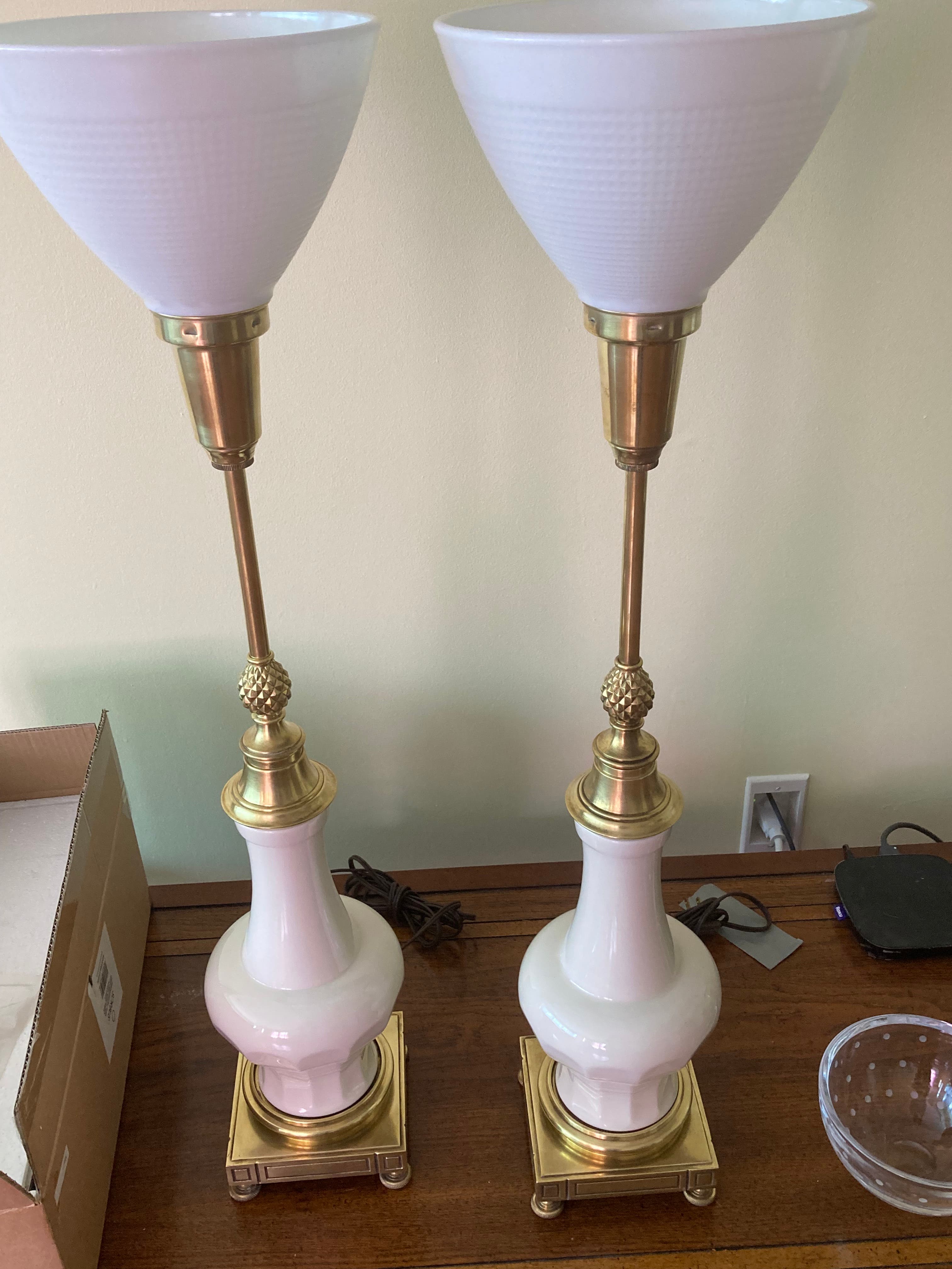 Stiffel Lenox Torchiere Lamps $375 pair