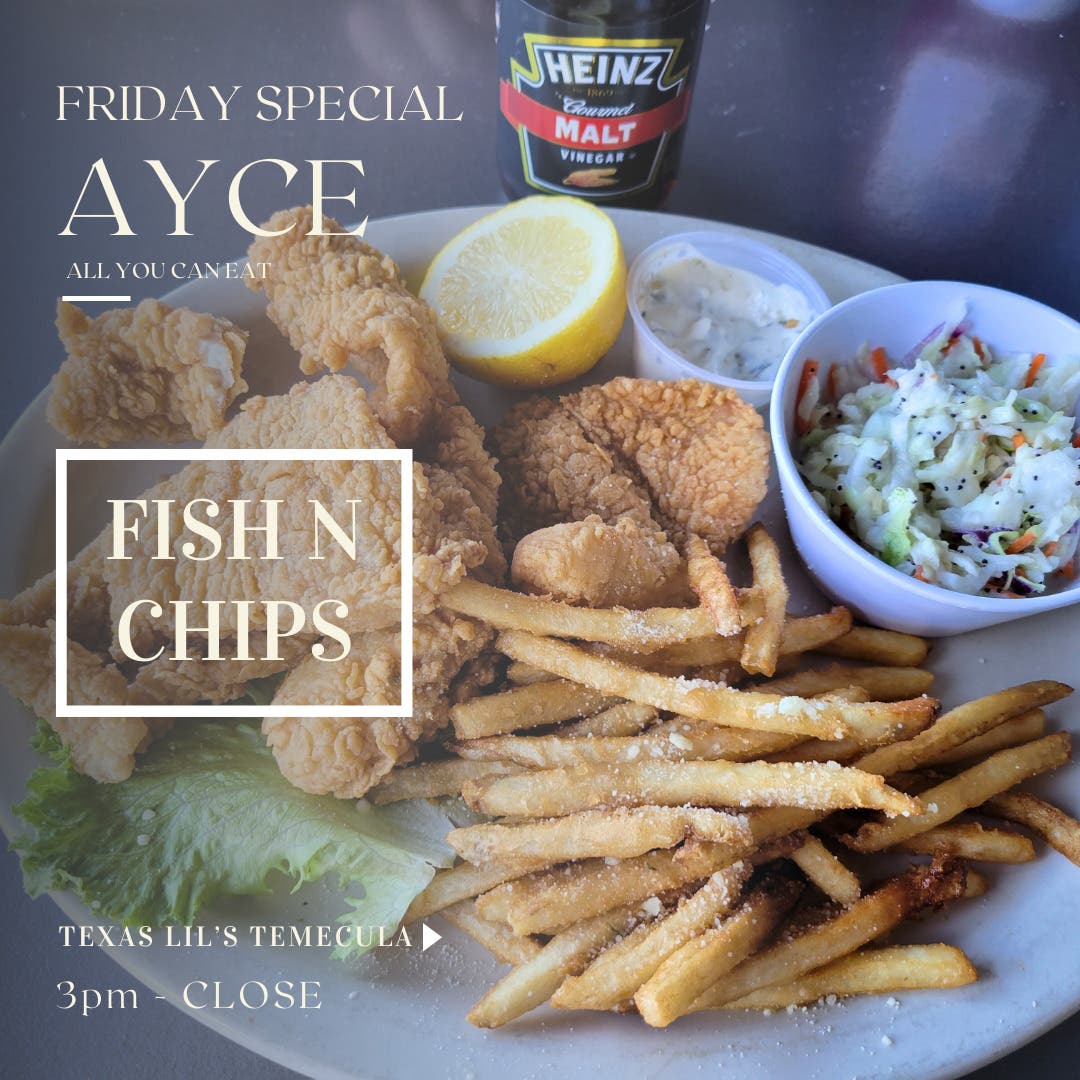 Every Friday AYCE Fish Fry 3pm - close  