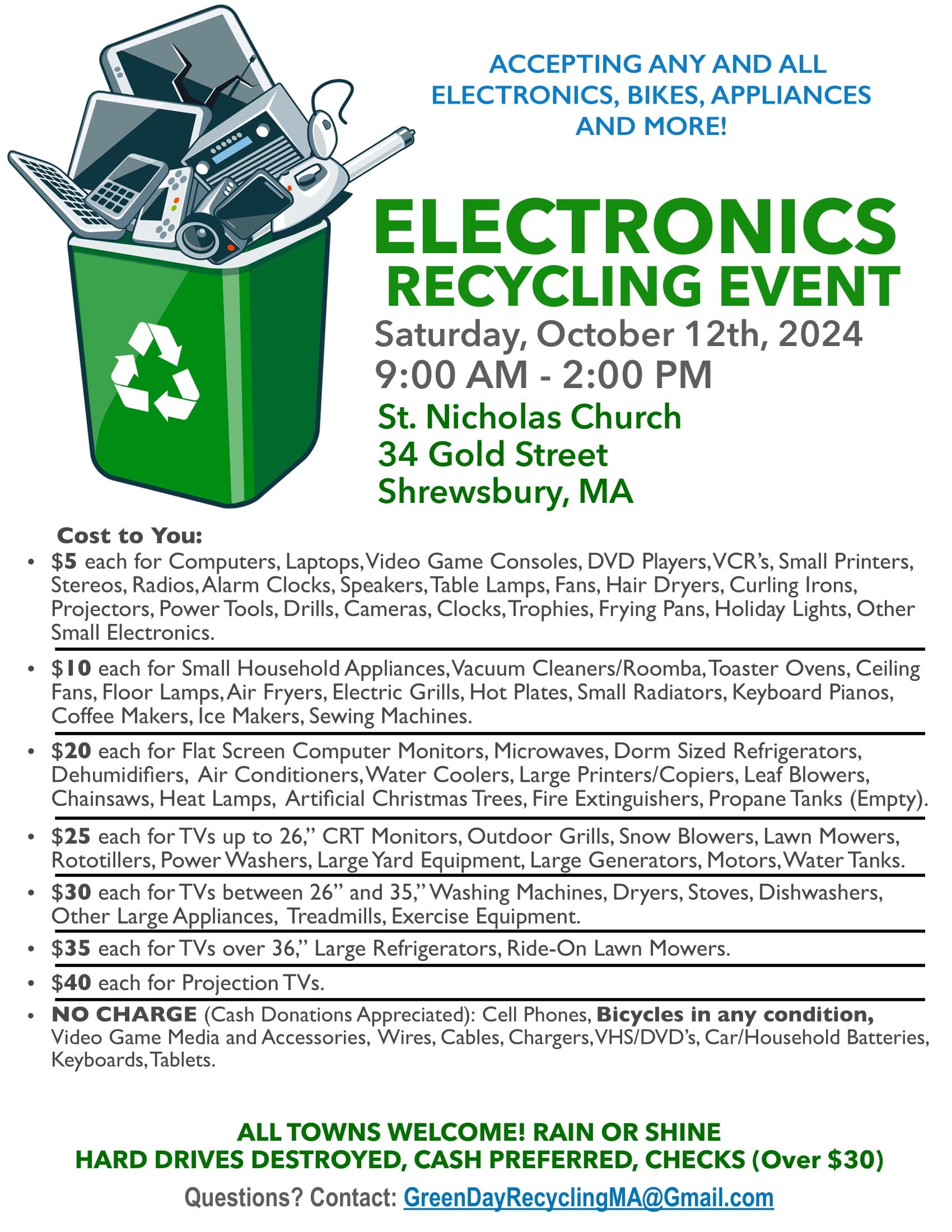 Electronics Recycling Event in Shrewsbury