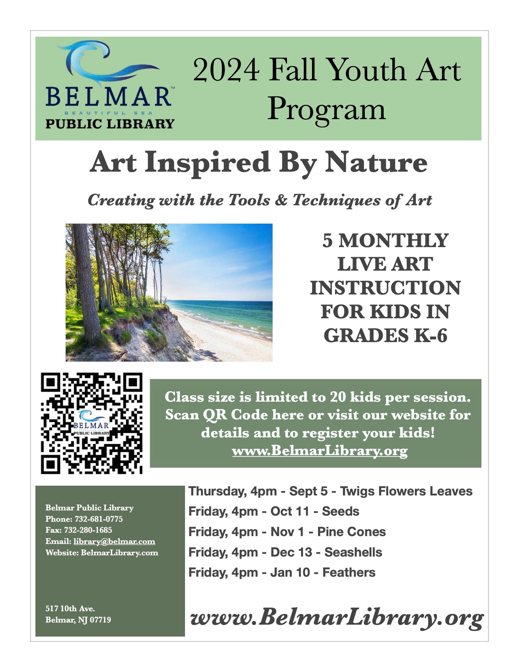 Belmar Public Library 2024 Fall Youth Art Program