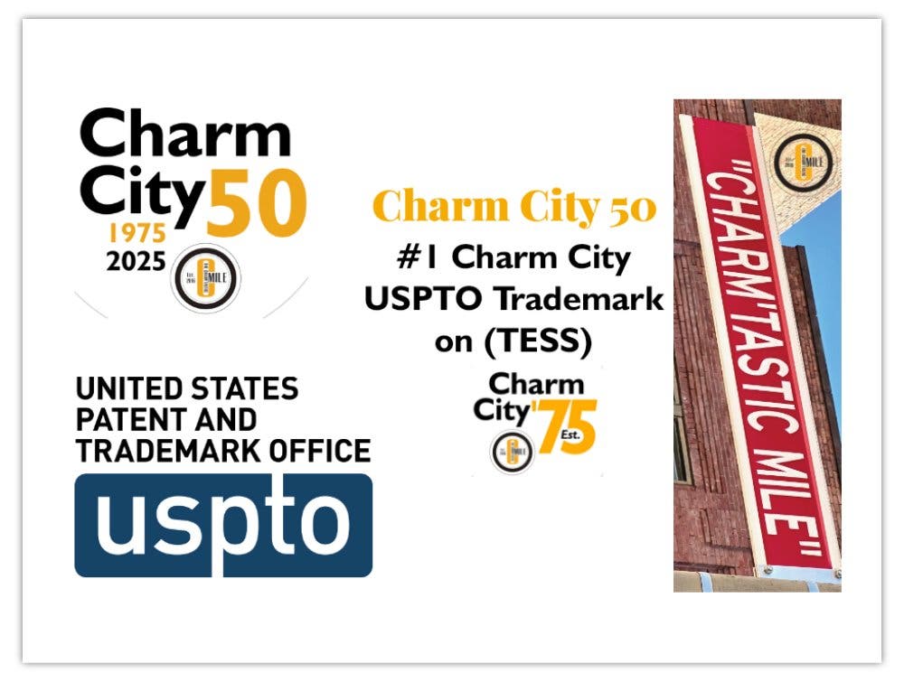 "Charm City 50" Remains America's #1 Charm City USPTO Trademark (TESS), says CTMB-1.3