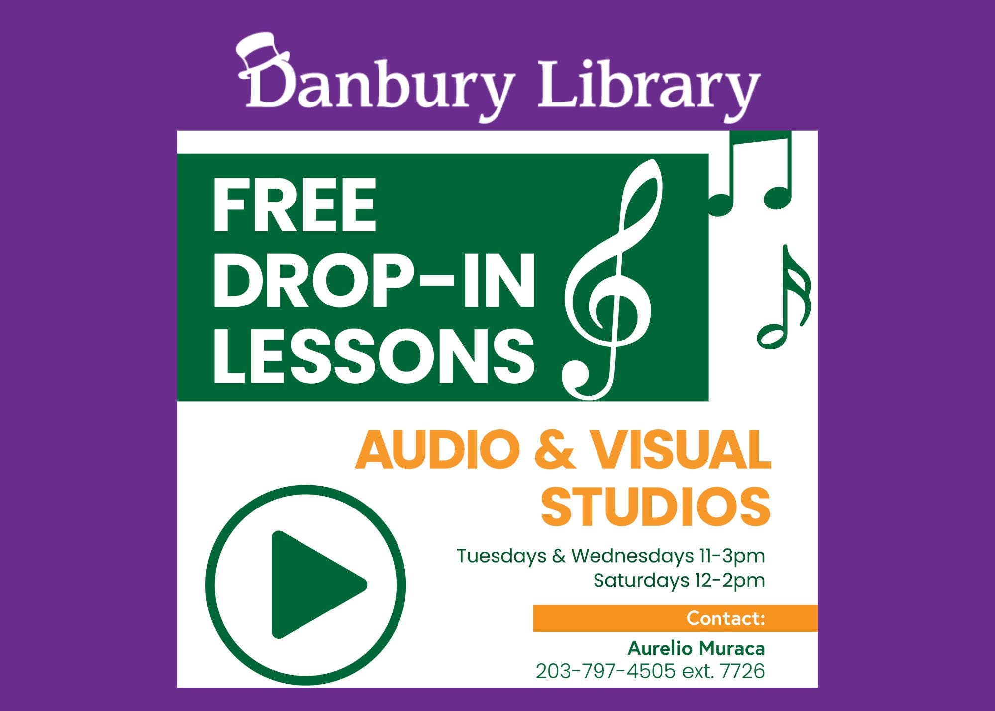 Saturday Drop-in Sessions: AUDIO STUDIO 170 for TEENS 13 -  Adults @ Danbury Library