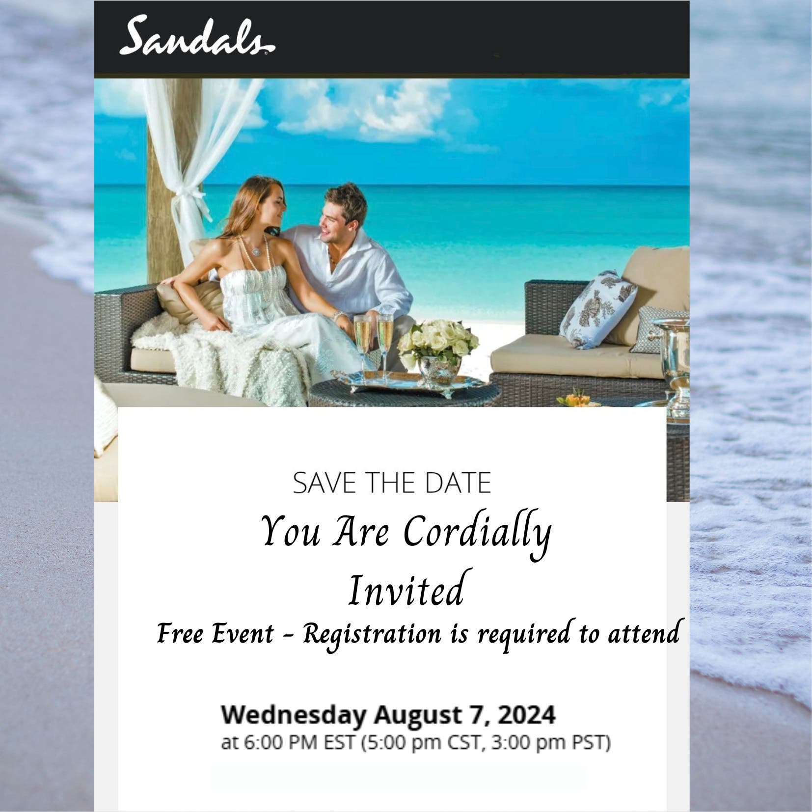 Sandals Virtual Wedding Party