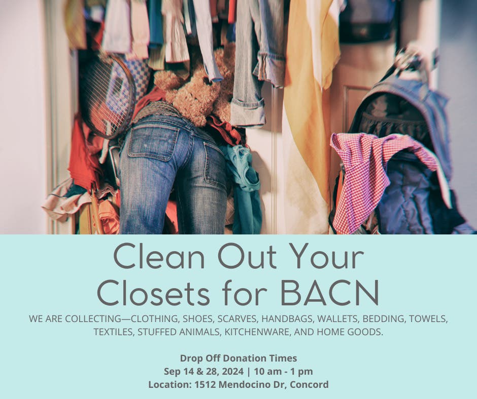 BACN's FUNDrive- Clean Out Your Closets & Donate to the Nursery