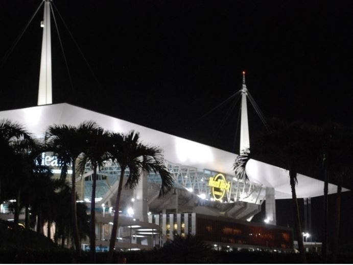 The Orange Bowl was played at Hard Rock stadium in the Miami area and broadcast nationally on ESPN.