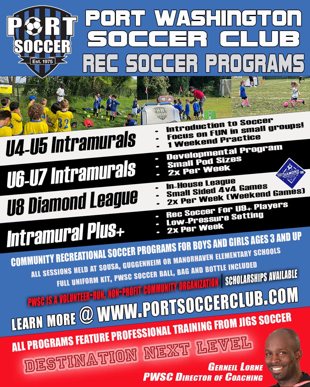 Port Soccer’s Fall 2024 Community Rec Soccer Programs