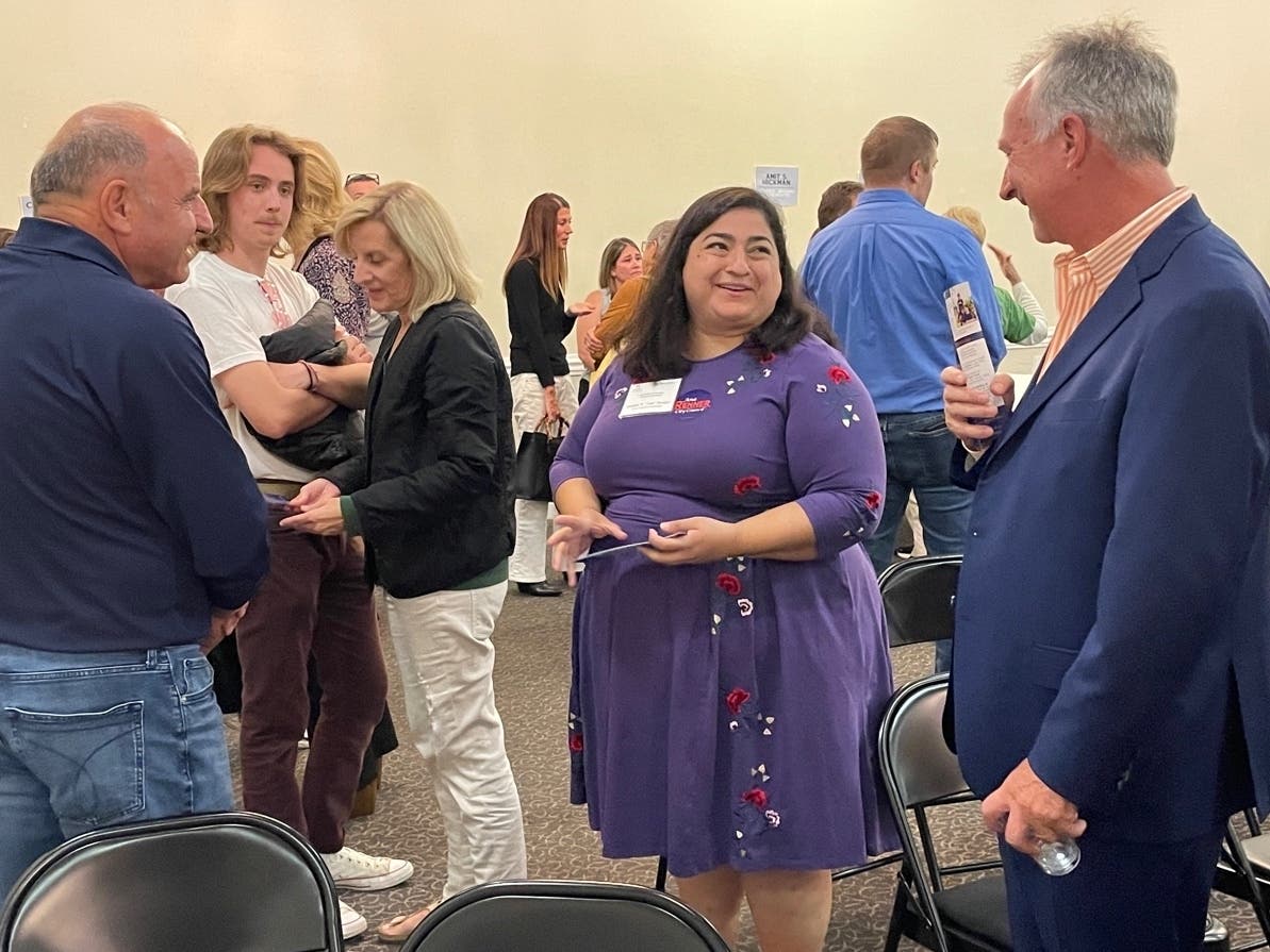 Anahita N. "Ana" Renner, shown here at a Sept. 28 candidate meet and greet, finished 15 votes behind fellow Fairfax City Council candidate Billy M. Bates when the votes were all counted on Nov. 14. She has filed a petition asking for a recount.