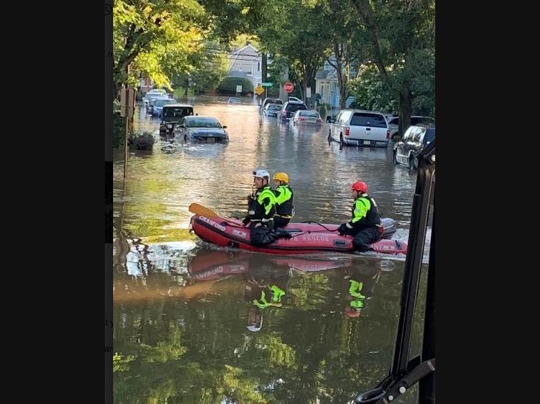 Willow Street in Cranford, NJ, Wednesday night.