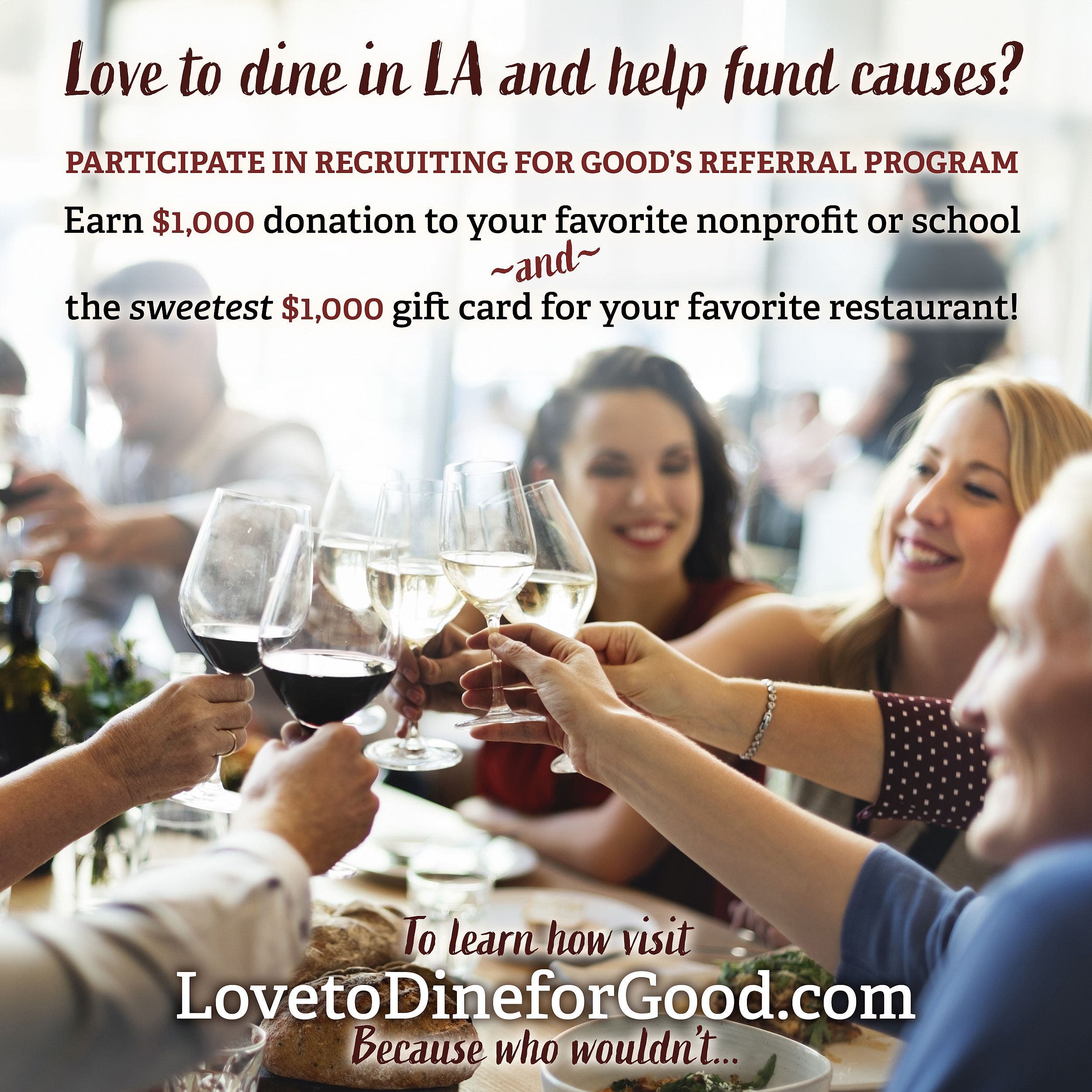 Love to Support Girls and Dine for Good!