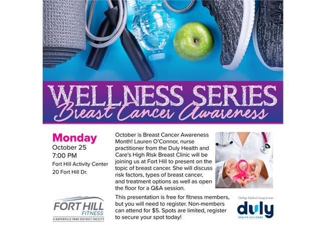 Fort Hill Wellness Series Presents “Breast Cancer Awareness” October 25