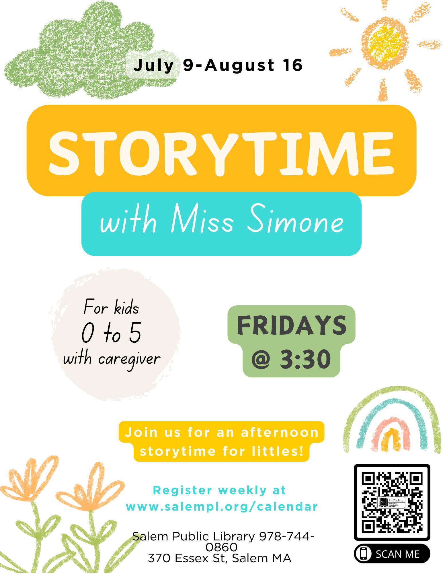 Storytime with Miss Simone for ages 0-5