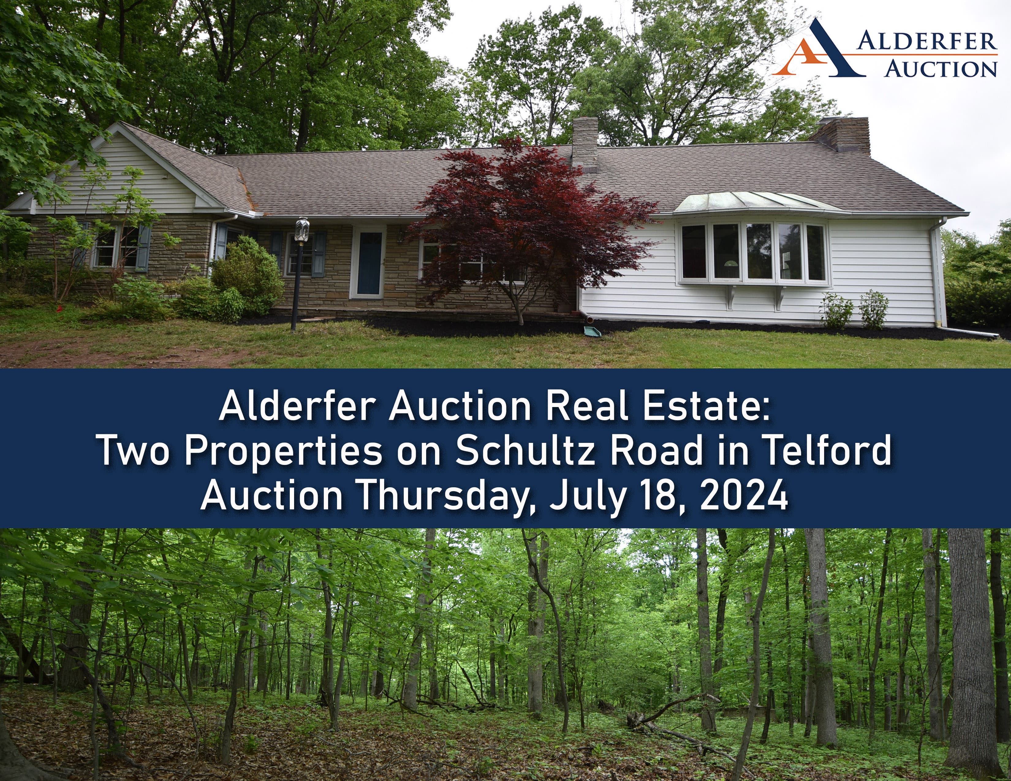 Two Properties For Auction in Salford Township | 15+ Acres | Ranch Home on 5.23 Acres