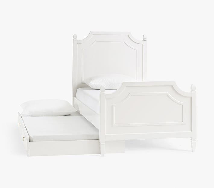 Beautiful White Pottery Barn (Ava) twin bed with trundle