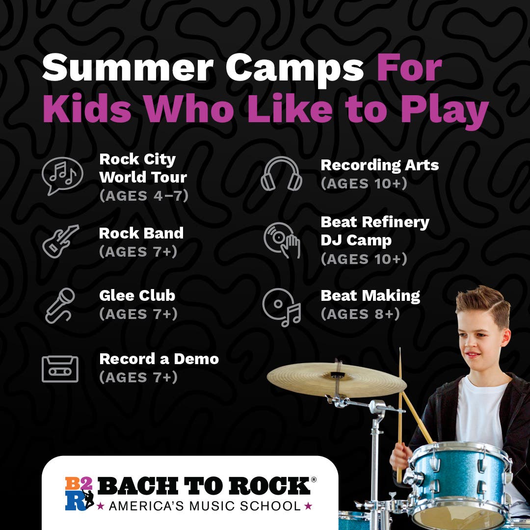 Week-long Summer Music Camps at Bach to Rock! ☀️